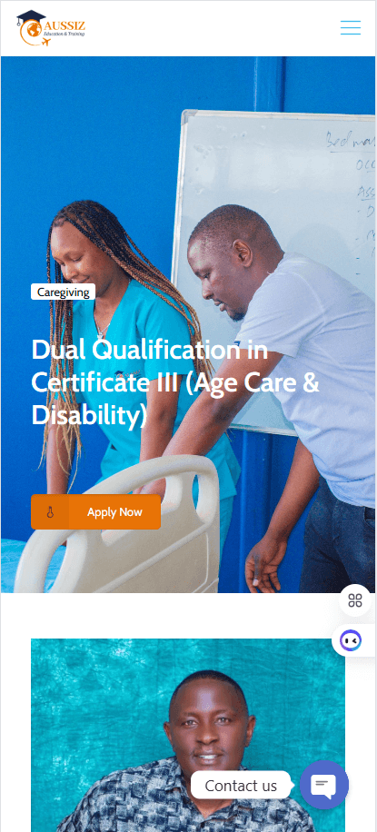 Aussiz Education and Training mobile screenshot in light mode