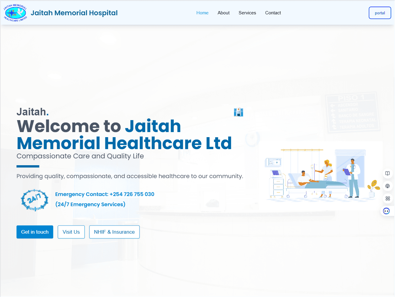 Jaitah Memorial Healthcare Ltd desktop screenshot in light mode
